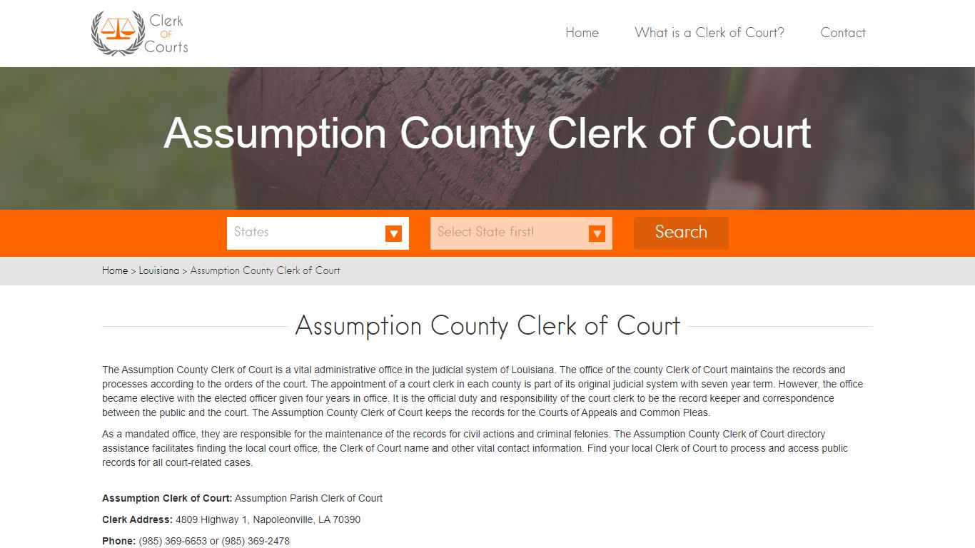 Assumption County Clerk of Court